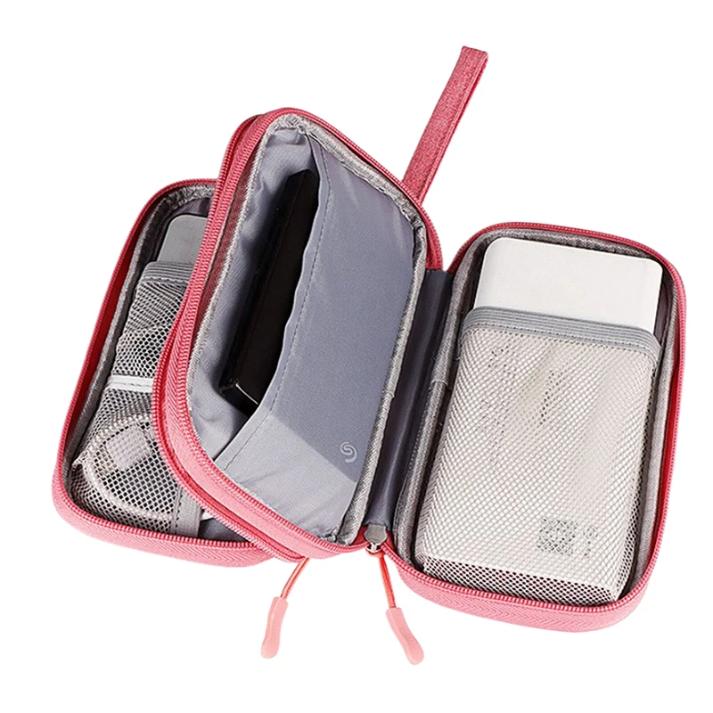 Travel Portable Digital Product Storage Bag Multi-grids USB Data Cable Organizer Office Headset Charging Treasure Box Bag