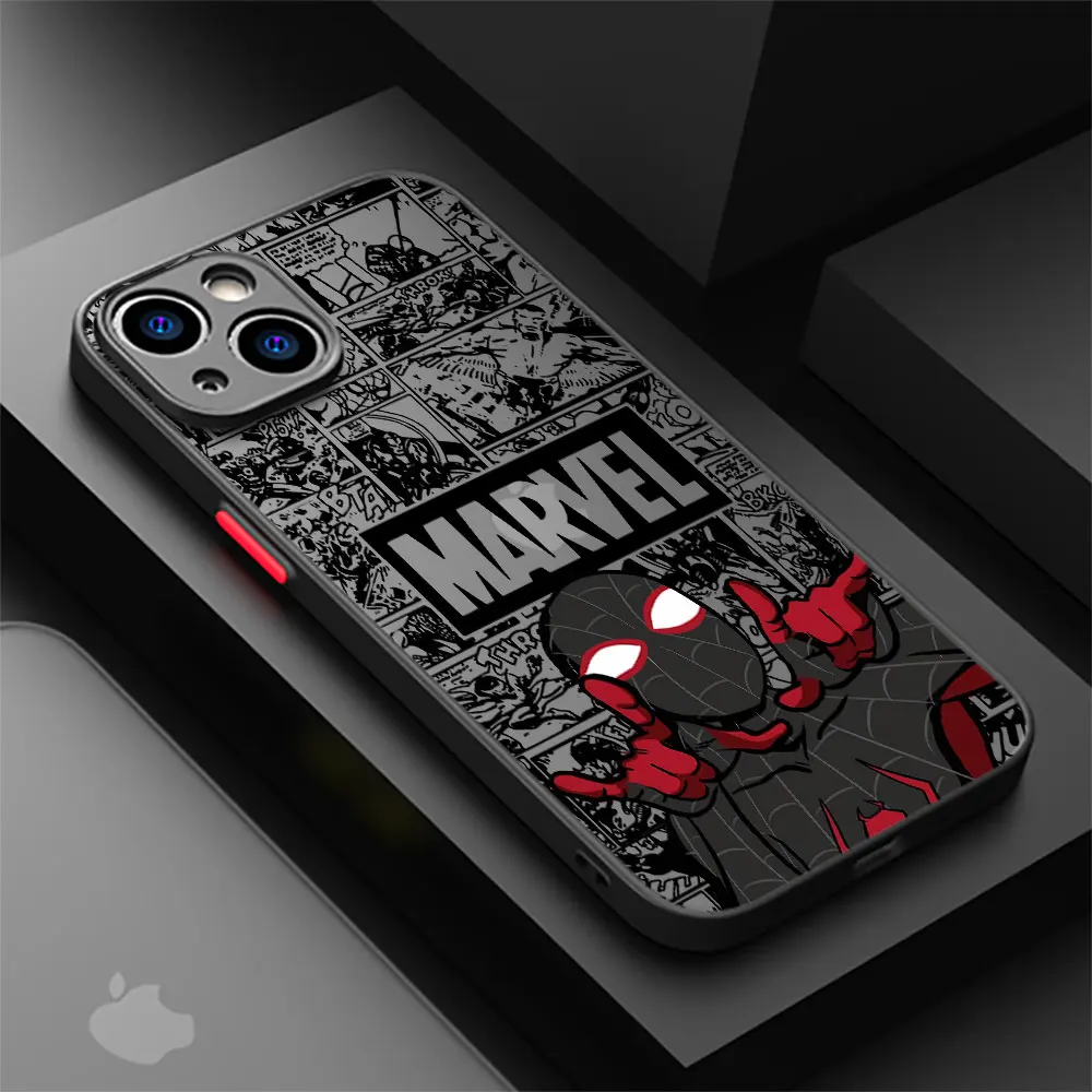 Phone Case for iPhone 13 15 16 Plus 14 15 16 Pro Max XS X 15 Pro XR 11 Pro SE 12 Mini Marvel Cute Spidermans Cartoon Cover