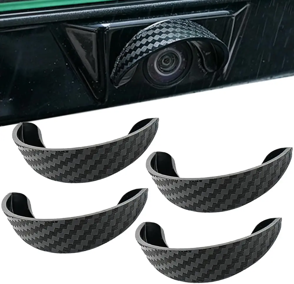 Universal 360° Rear View Backup Camera Rain Shield Rain Visor PVC Soft Rubber Protective Cover Waterproof Car Accessories