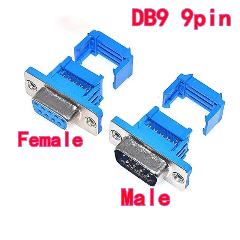 5 قطعة DB9 أنثى/ذكر موصل المنفذ التسلسلي 9 دبوس/9 حفرة لحام تجعيد نوع كابلات الموصلات ، مقبس المنفذ التسلسلي ، RS232 الاتصال