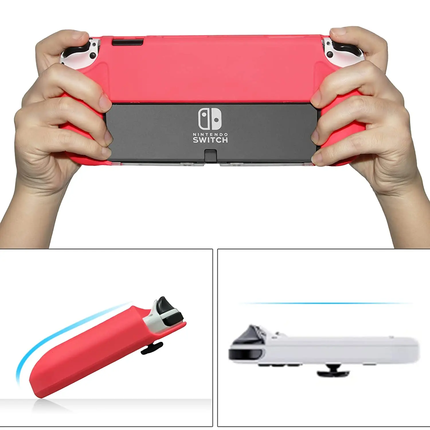 Casing untuk Nintendo Switch OLED Model 2021TPU Grip dan Casing Pelindung PC Kompatibel dengan Konsol Nintendo Switch OLED