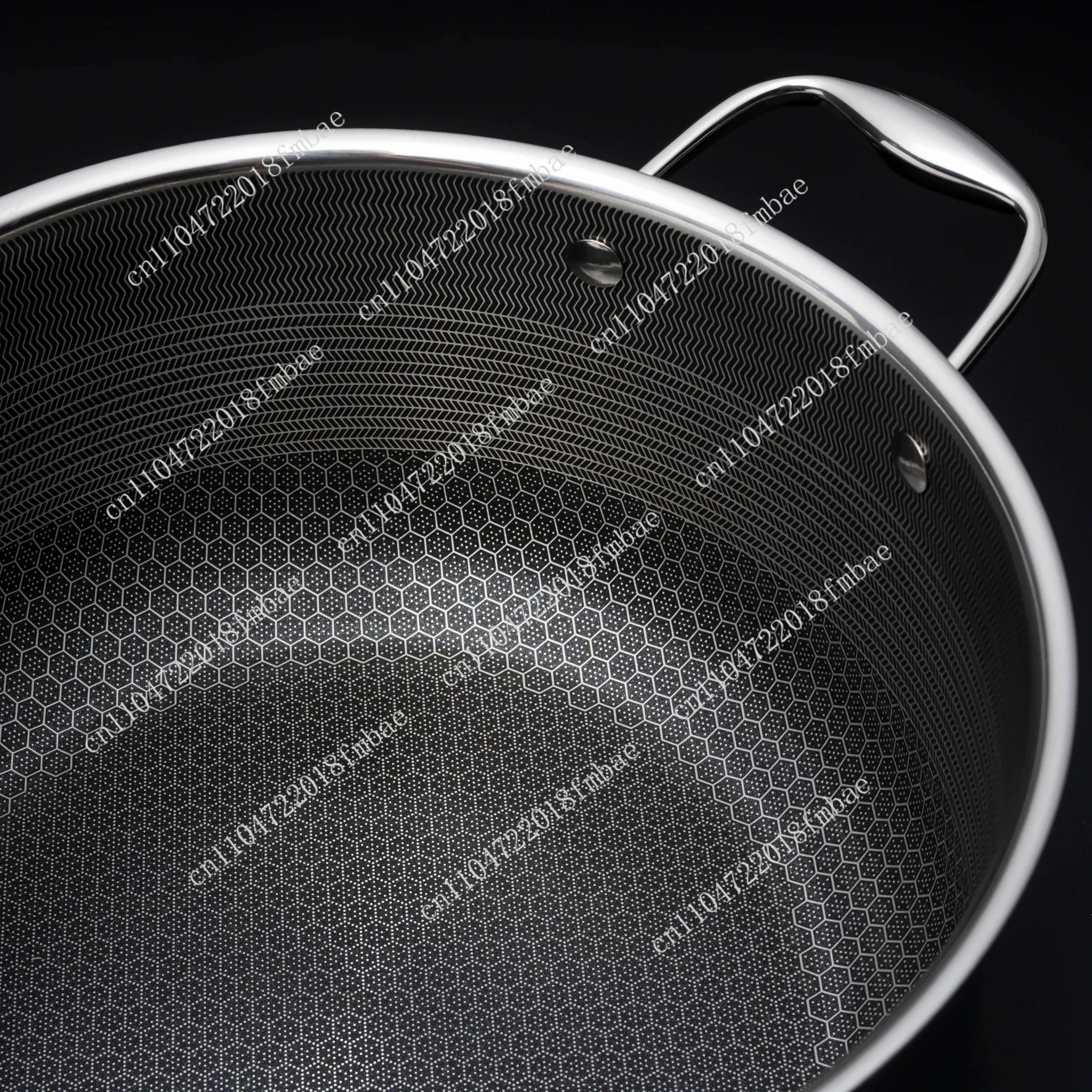 Non-stick coated stainless steel honeycomb cookware set with lid frying pan kitchen wholesale