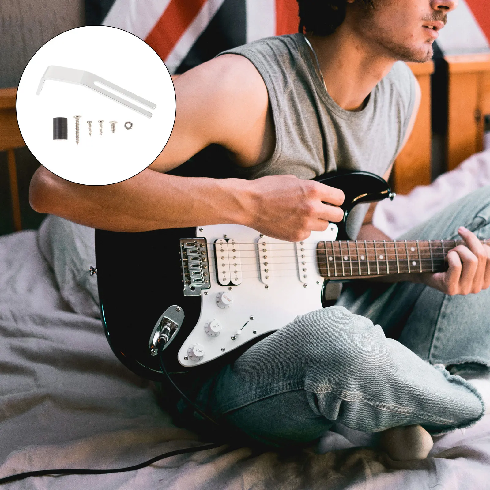 

1pc Jazz Guitar Support Mounting Bracket Guitar Accessory Luthier Tools Screws Tube Nut Durable Easy Install