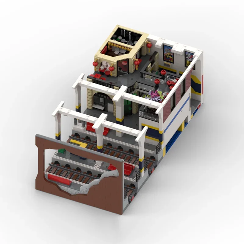 City Building Model Moc Building Blocks Underground Station Module Technology Bricks Christmas Assembly Street View Toys Gifts