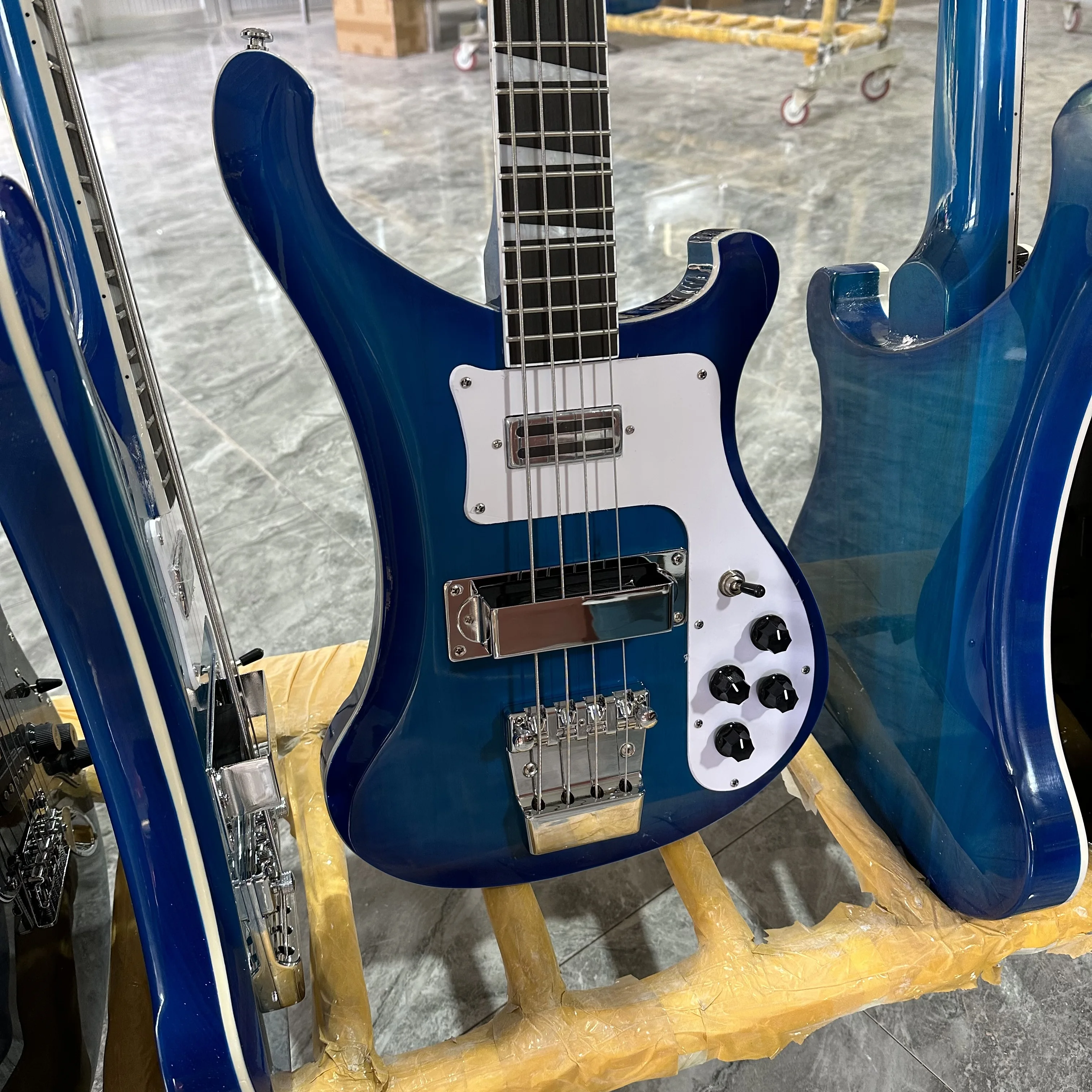 Rickenbacker 4003 Bass Electric Guitar Transparent Blue Color Chrome Hardware High Quality Guitarra