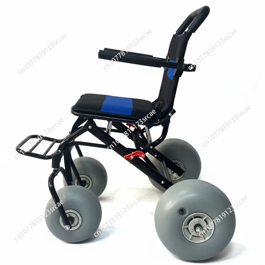 Beach wheelchair Dasha tire all-terrain breathable seat backrest waterproof safety lightweight recycling foldable mobile