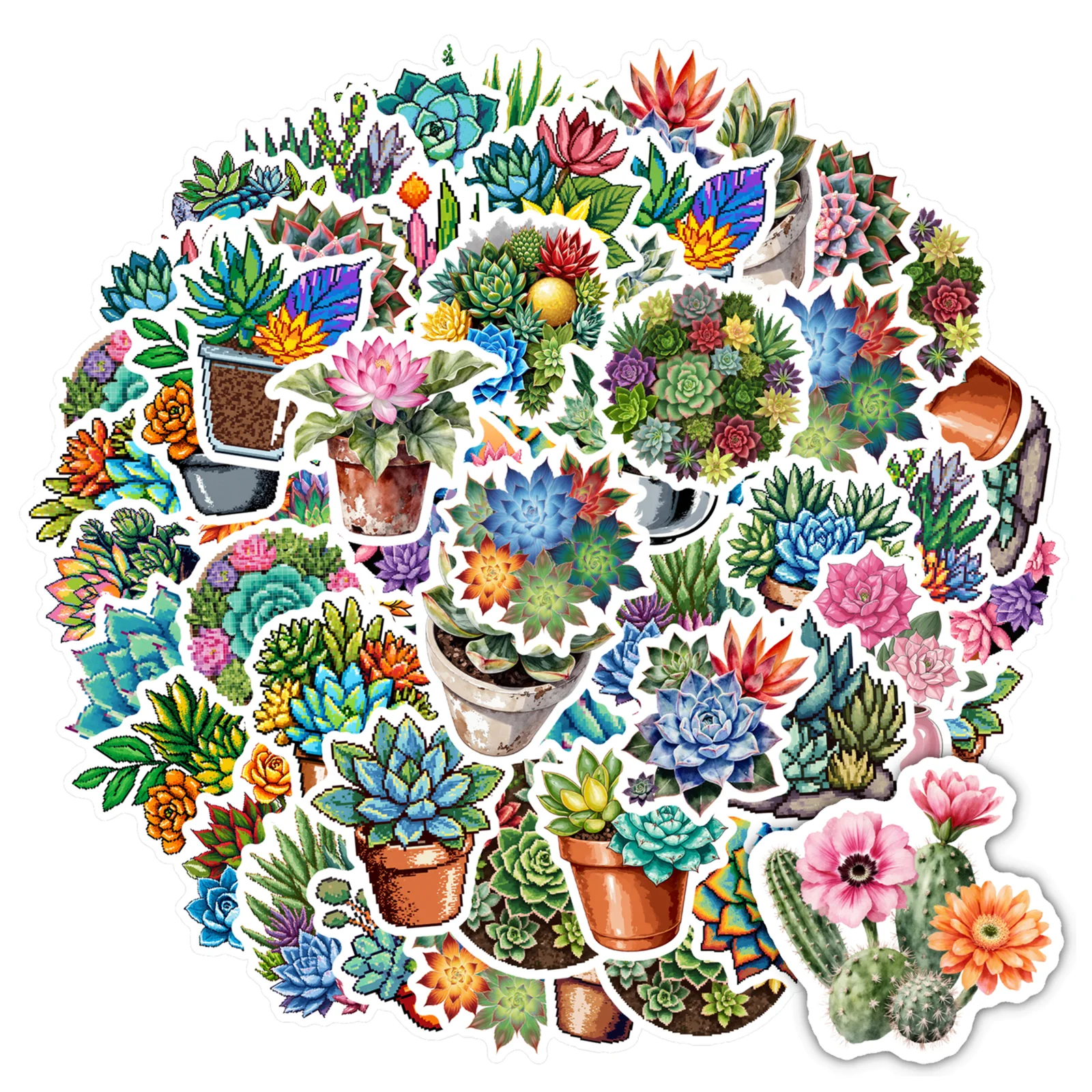 35pcs-50pcs Cute Floral Stickers Nature-inspired Nature Stickers Stickers For Laptop Motorcycle Luggage Phone