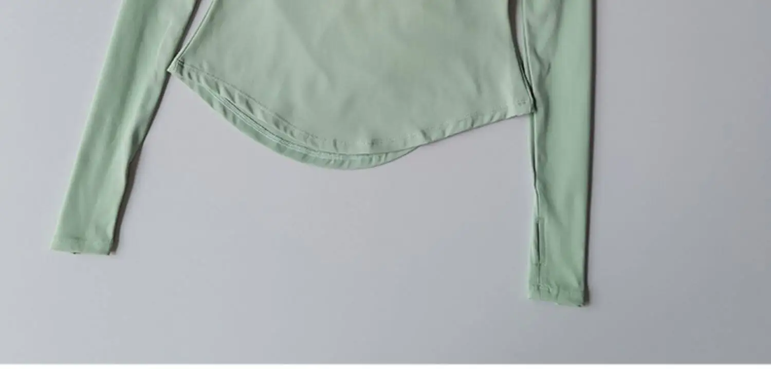 Damen V-Ausschnitt Eng Anliegendes Sexy Yoga-Oberteil Schnelltrocknend Schlankmachendes Fitness-Lauf-T-Shirt Lässiges Sport-Langarm-Mode-Top – Detail 6