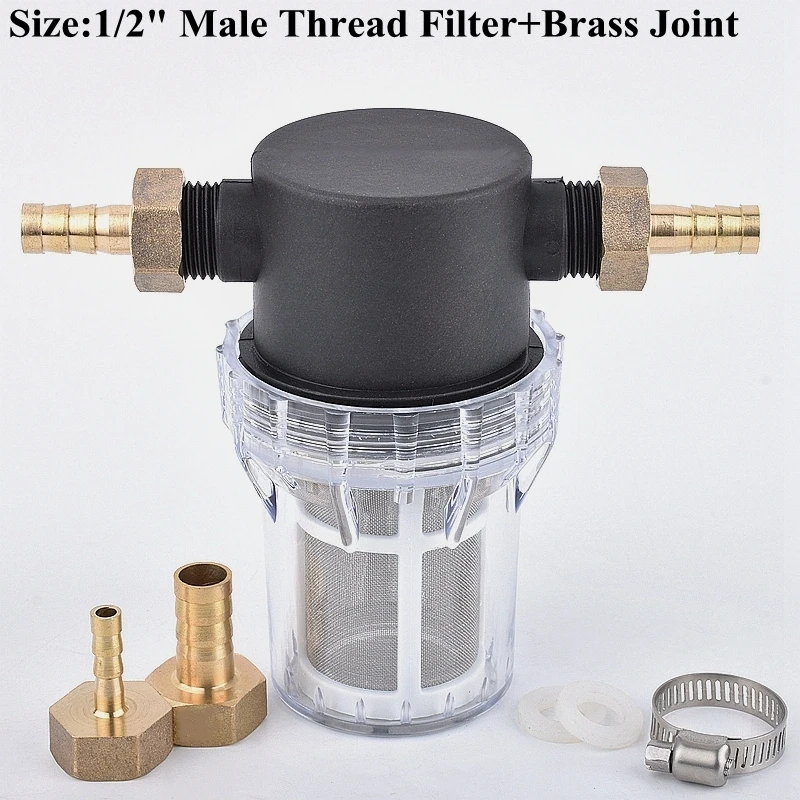 

Garden Irrigation Filter Brass Pagoda Joint 1/2"To 6~25mm Aquarium Fish Tank Hose Bathroom Kitchen Water 10~200 Mesh Strainer