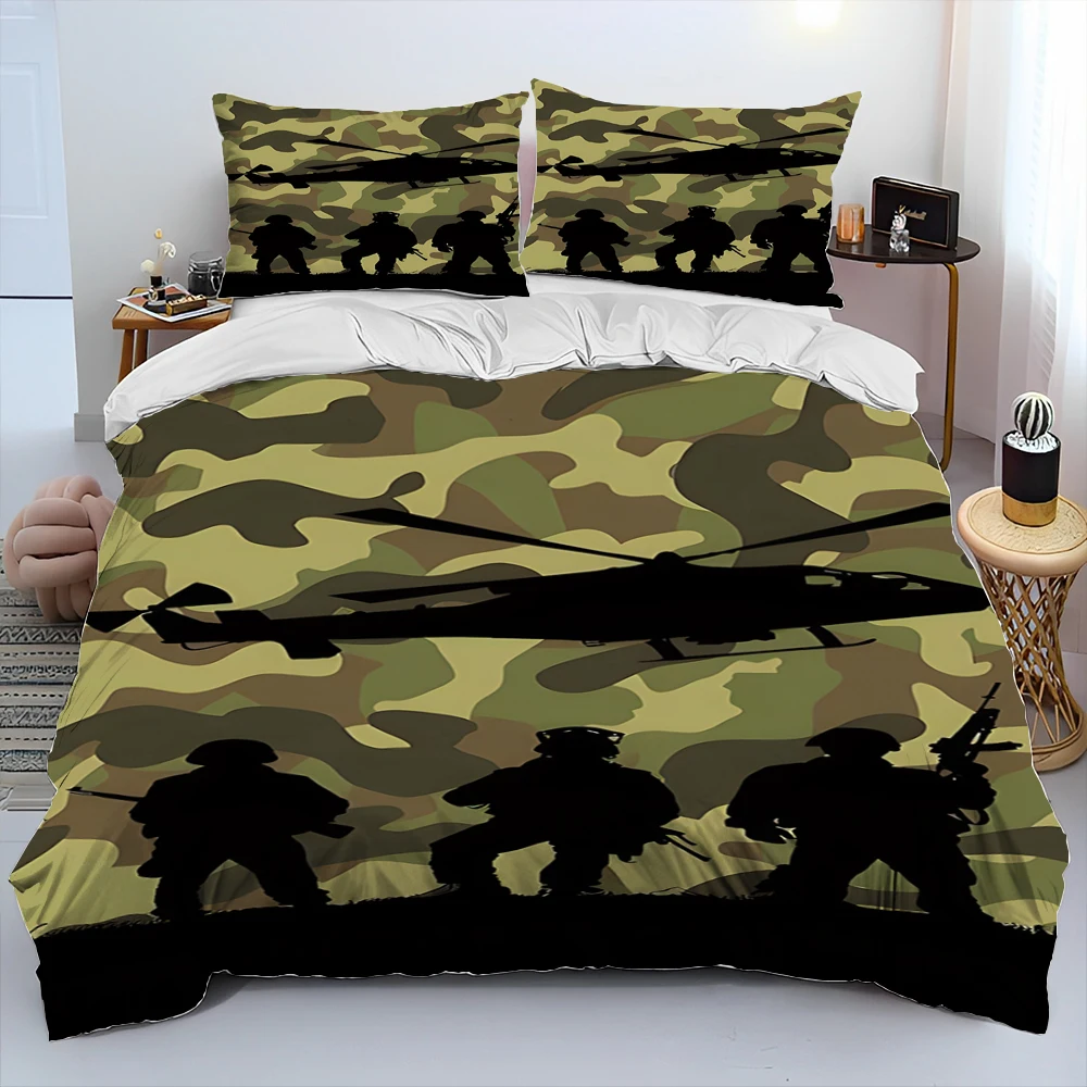 

Military Camouflage Color Comforter Bedding Set,Duvet Cover Bed Set Quilt Cover Pillowcase,King Queen Size Bedding Set Kid Adult