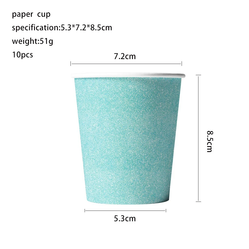 10pcs Tiffany Blue Diamonds Disposable Tableware Shining Diamond Crown Paper Plate Napkin Happy Cool Summer Birthday Party Decor