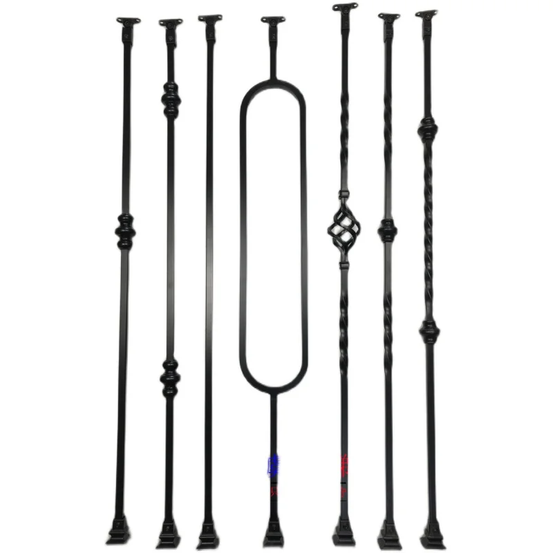 

14 square modern simple best-selling wrought iron handrail column guardrail handrail stair railing factory direct sales