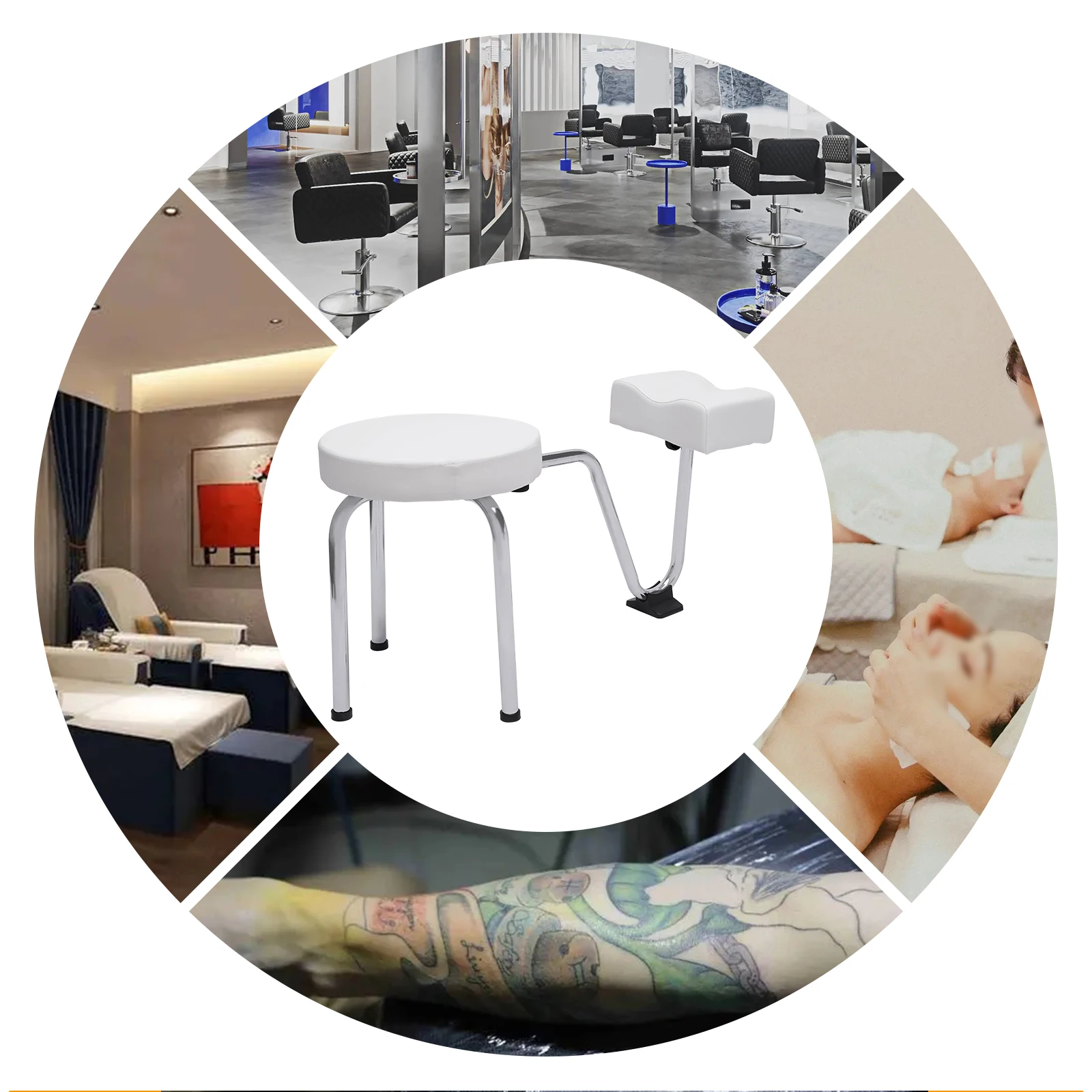 مقعد باديكير قابل للتعديل مع مسند للقدمين، مقعد محمول لتقنية الأظافر لصالونات التجميل والمنتجعات الصحية للاستخدام المنزلي