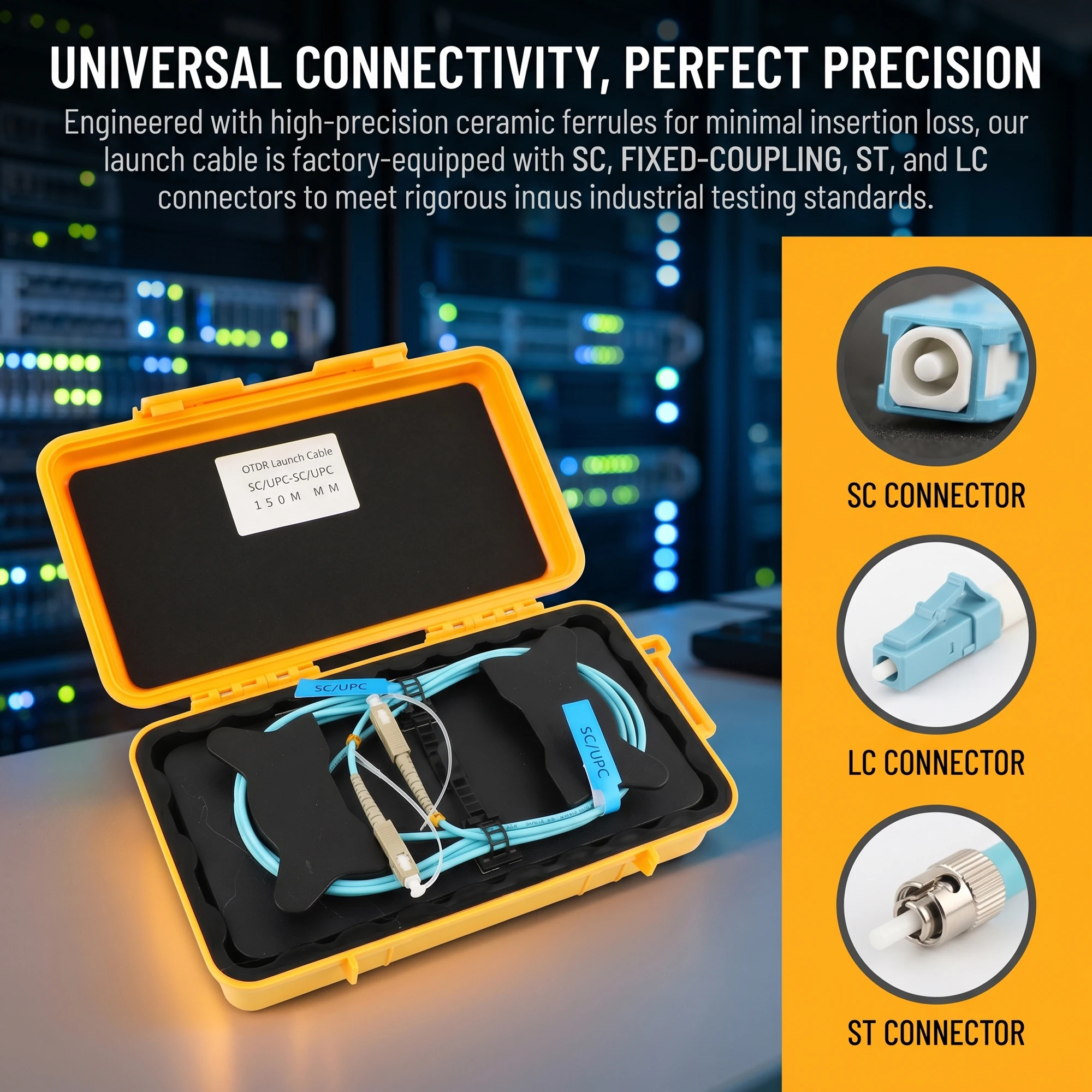 OM4 Multimode OTDR Fiber Launch Cable Test Box,Optical Fiber Test Line, Dead Zone Eliminator for Fiber Optic Fault Detection