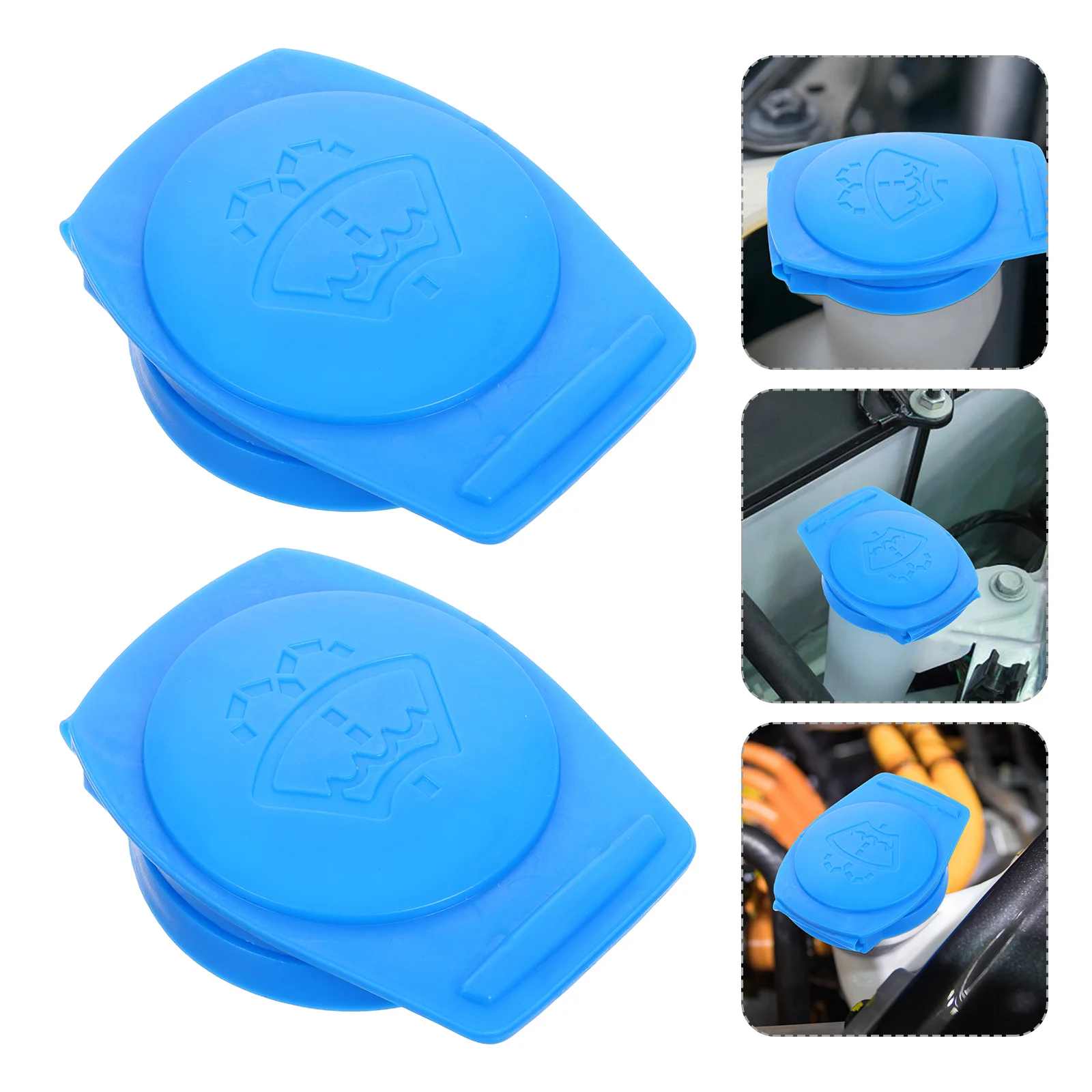 

2 шт. крышки бачка омывателя лобового стекла для автомобиля, прочные пластиковые сменные детали из АБС-пластика с эффектом карбона