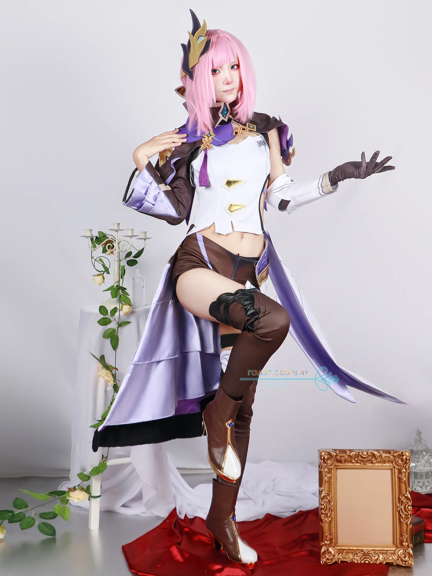 Honkai Impact 3rd Elysia Cosplay Costume pour femme, robe sexy avec perruque, jeu de fête d'Halloween, tenues Cos, ensemble complet