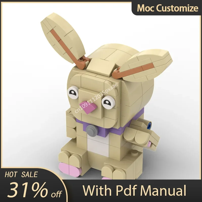 

137 шт. Moc Lucky Rabbit, строительные блоки, сделай сам, креативные модели животных, сборка кирпичей, игрушки, детские развивающие рождественские подарки