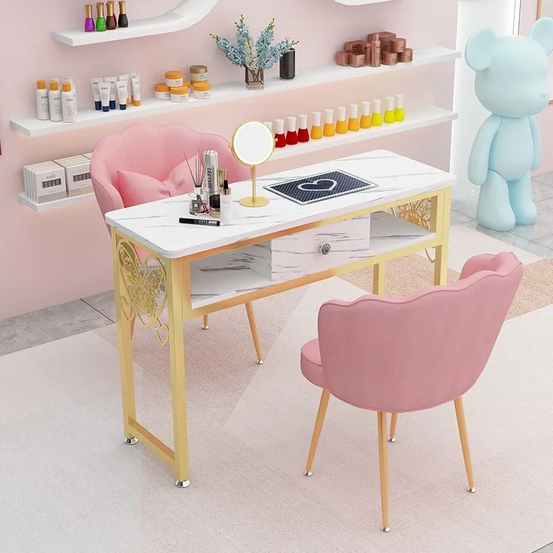 Bedroom Dressing Chair Nail Art Table Petal Chair Girls Double Nail Art Table Chairs Nail Art Table