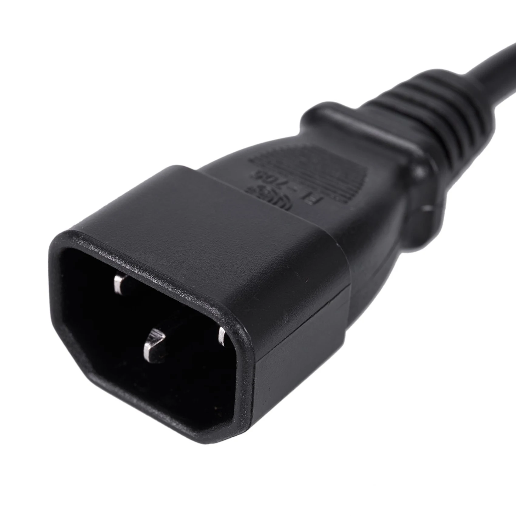 5Pcs 1Ft IEC 320 C14 Male Plug To NEMA 5-15R 3 Prong Female PC Power Adapter Cable Black