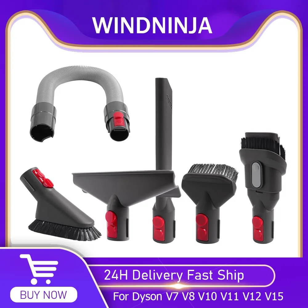 Cabezal de boquilla de succión plana para Dyson V7 V8 V10 V11 V12 V15 aspiradora cabezal de cepillo para colchón cepillo redondo accesorio de pieza de cepillo suave