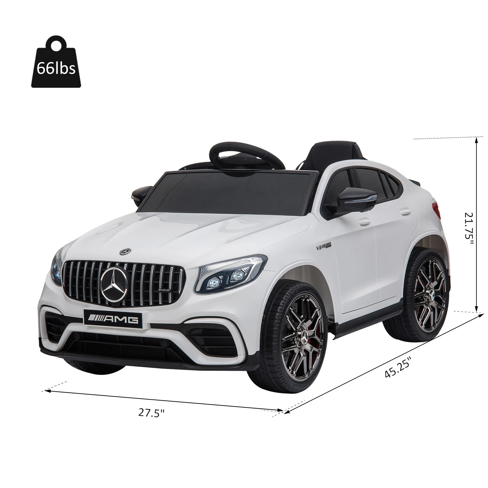12V Ride Car Telecomando Mercedes Benz AMG GLC63S Coupe Auto Elettrica 2 Velocità Lettore MP3 Luce Corno Canzoni Sospensione