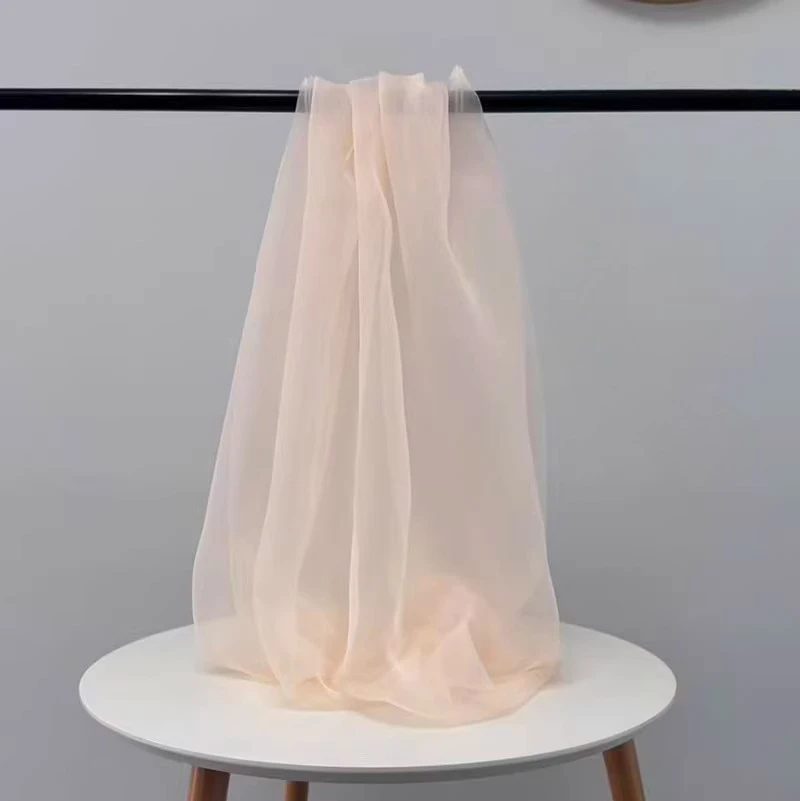 5 m/Lot Organza-Stoff mit hoher Dichte für Hochzeitskleider, Seidenimitat-Stoff, DIY handgefertigte Accessoires, transparentes Garn – Detail 24
