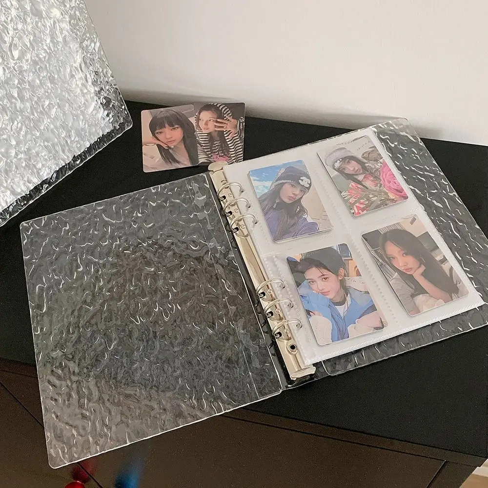 High Quality A5/A8 Photocards Holder Loose Leaf Design Water Ripple Photo Album Transparent Idol Card Collection Binder