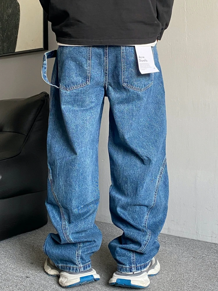 メンズバギージーンズ,アメリカンストリートウェア,ヴィンテージカジュアルデニム,カーゴパンツ,韓国ファッション,ヒップホップトレンド,メンズパンツ