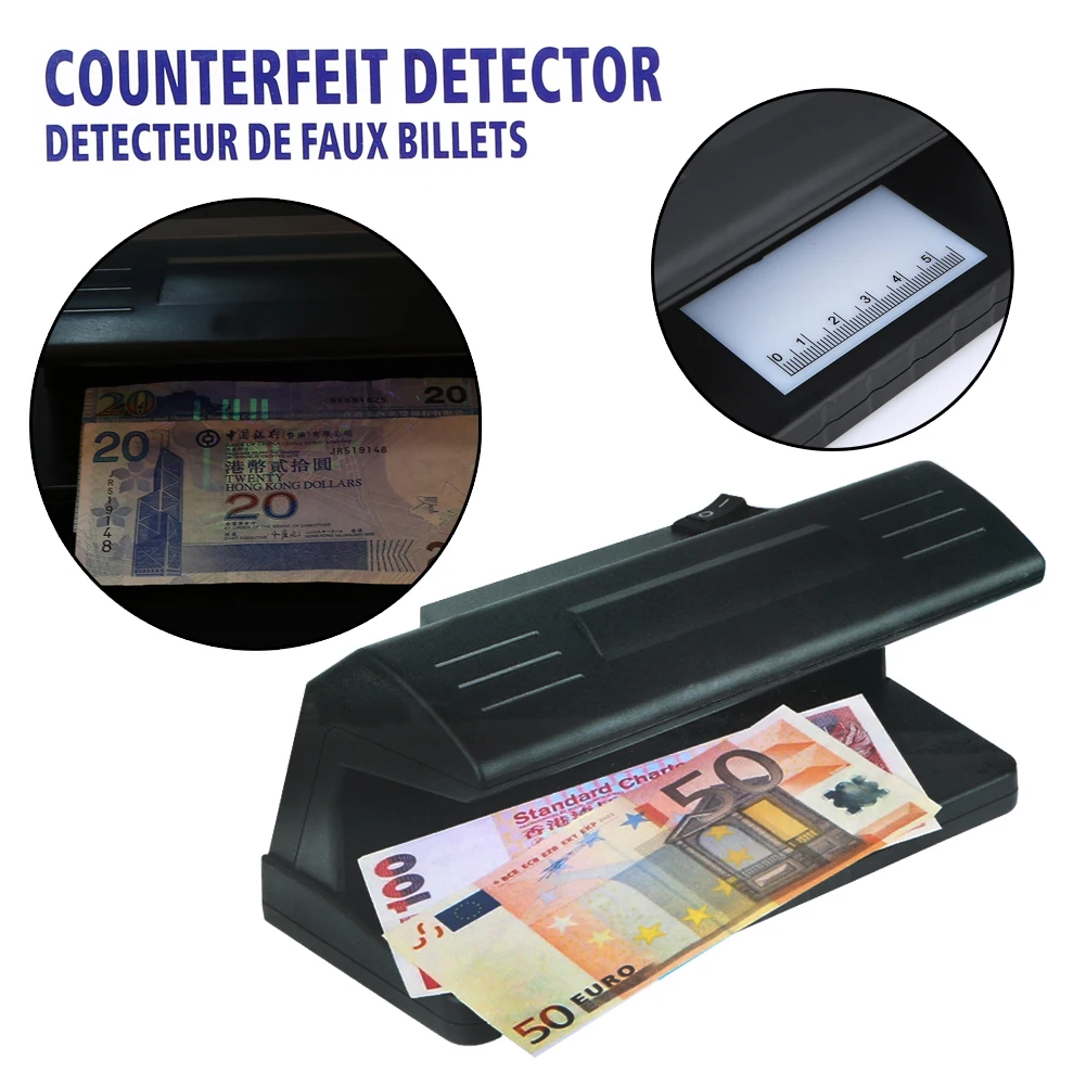 UV Light Practical Bill Currency Fake Money Detector EU Desktop Counterfeit Cash Banknotes Notes Checker Support Ultraviolet UV