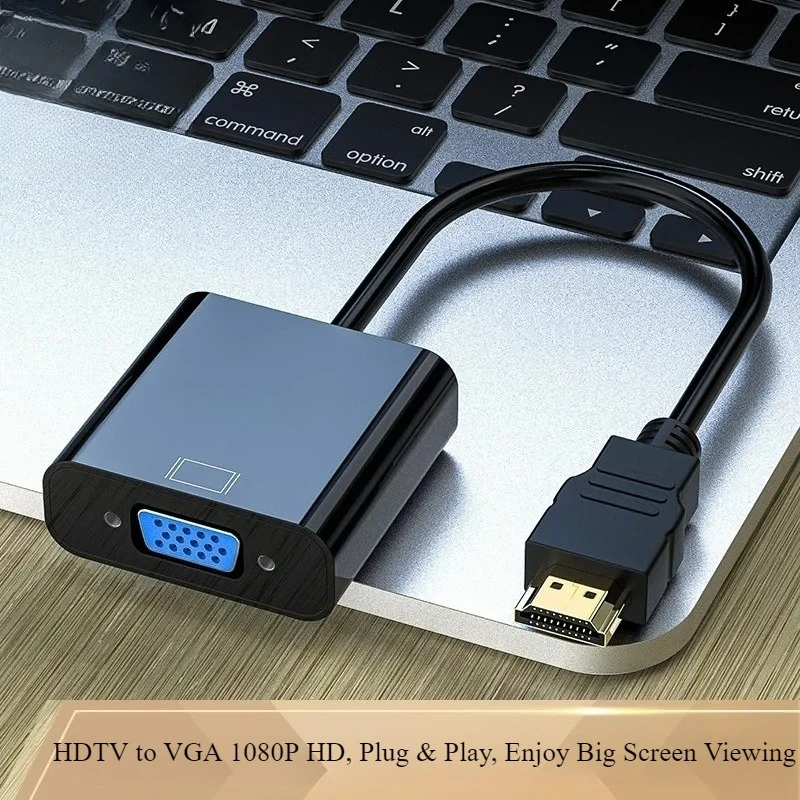 New HDMI to VGA Adapter with 3.5mm Audio Cable, 1080P HD Video Converter for Laptop PC Xbox PS4 to Monitor Projector TV