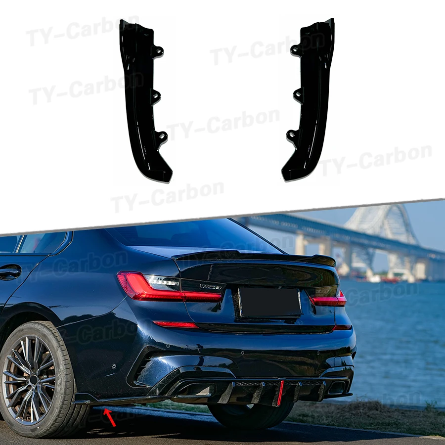 VTEN Style Glänzend Schwarze Heckdiffusoren Heckflügel Schürze Canard-Verkleidung für BMW 3er G20 G28 2020-2022 Auto-Zubehör Karosserie-Kits