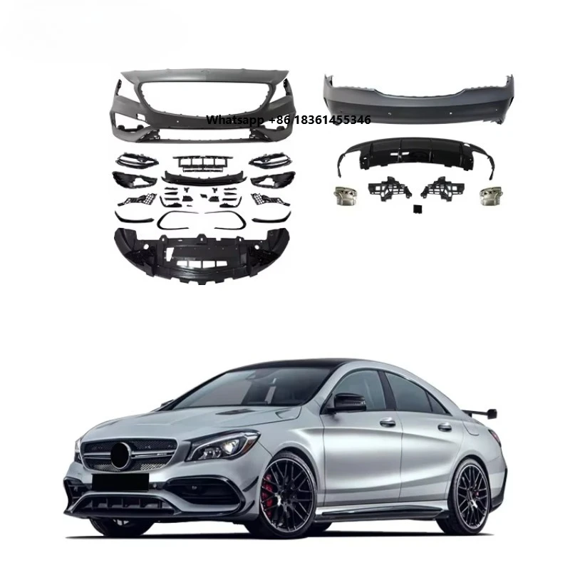 

For W117 Facelift CLA45 Full Car Front Rear Bumper Side Skirt Grille Bodykit 2013to 2019 Hot CLA 45 Class Body Kit