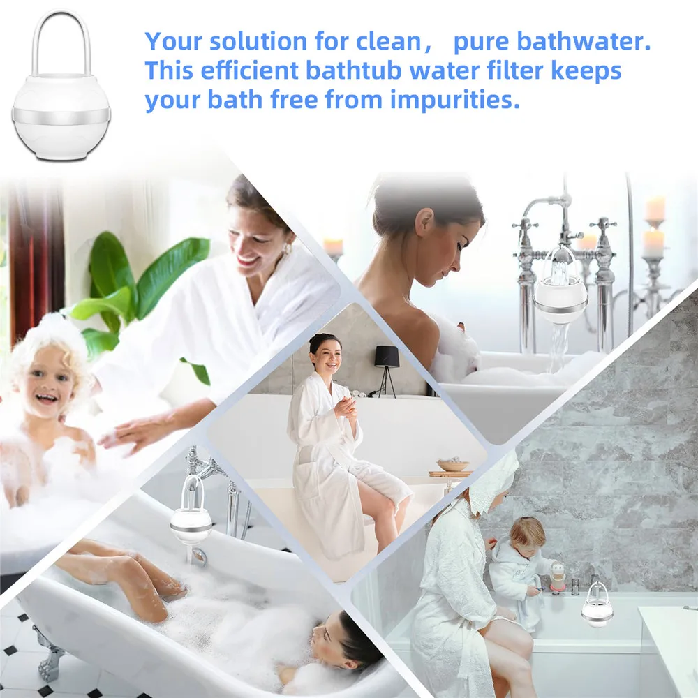 8-layer Bath Ball Filter Faucet Filter for Bathtub Water Softener Purifier Remove Pollutants Chlorine Fluoride Water Filtration