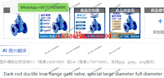 

Запасной клапан с фланцем из темного стержня, специальный клапан с мягким уплотнением большого диаметра полного диаметра для водной компании