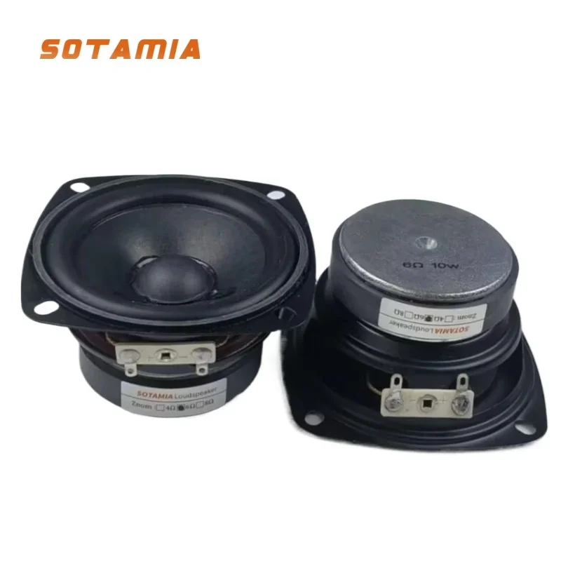 SOTAMIA 2Pcs 3 Inch Full Range Speaker 6 Ohm 10W HiFi Music Home Audio Power Loudspeaker DIY Bluetooth Speaker
