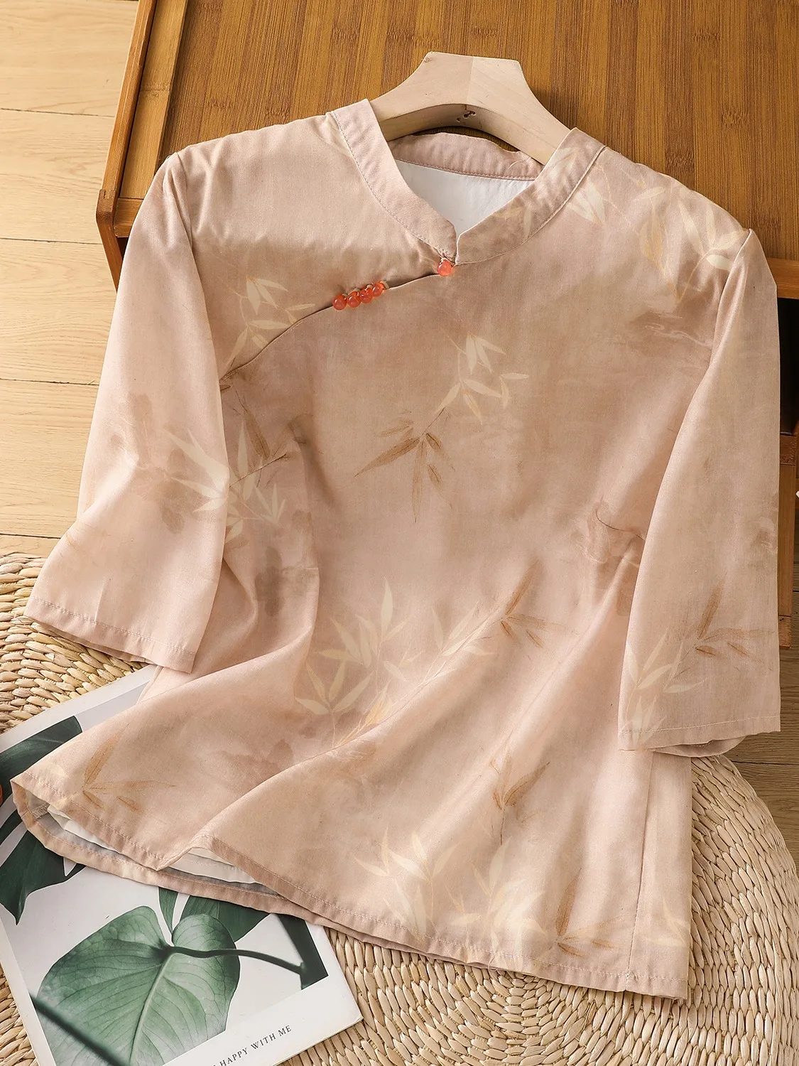 

New Chinese Sle Retro Cotton Linen ort Sve irt Women Summer Thin Side Buttoned Tea Costume Small Top Stand Collar Top