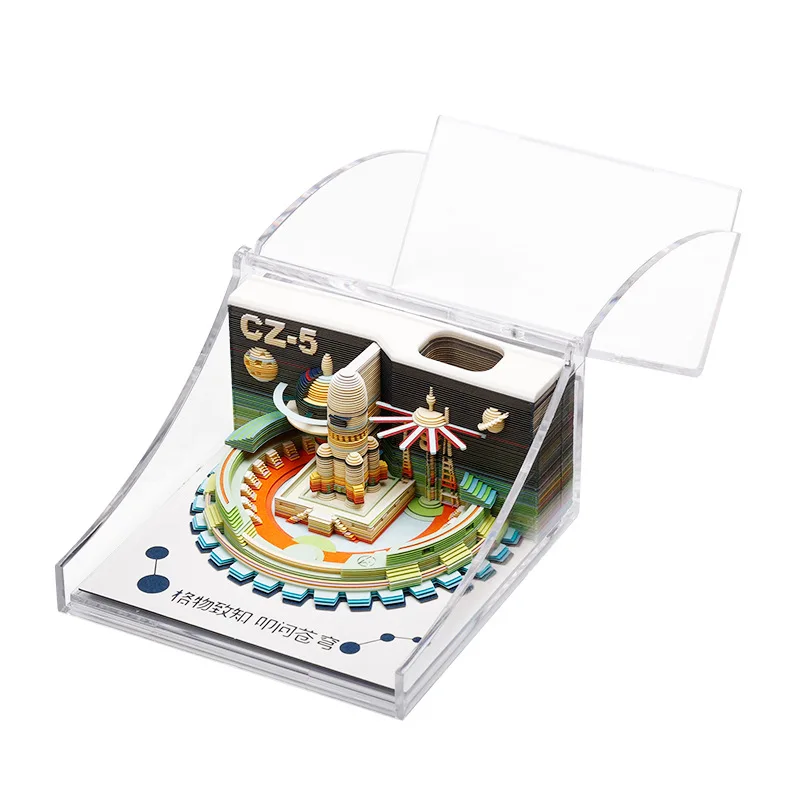 Seri Dirgantara 3D Stereo Sobek Catatan Tempel Hadiah Dekorasi Desktop Dirgantara Model Ukiran Kertas Hadiah untuk Anak-anak