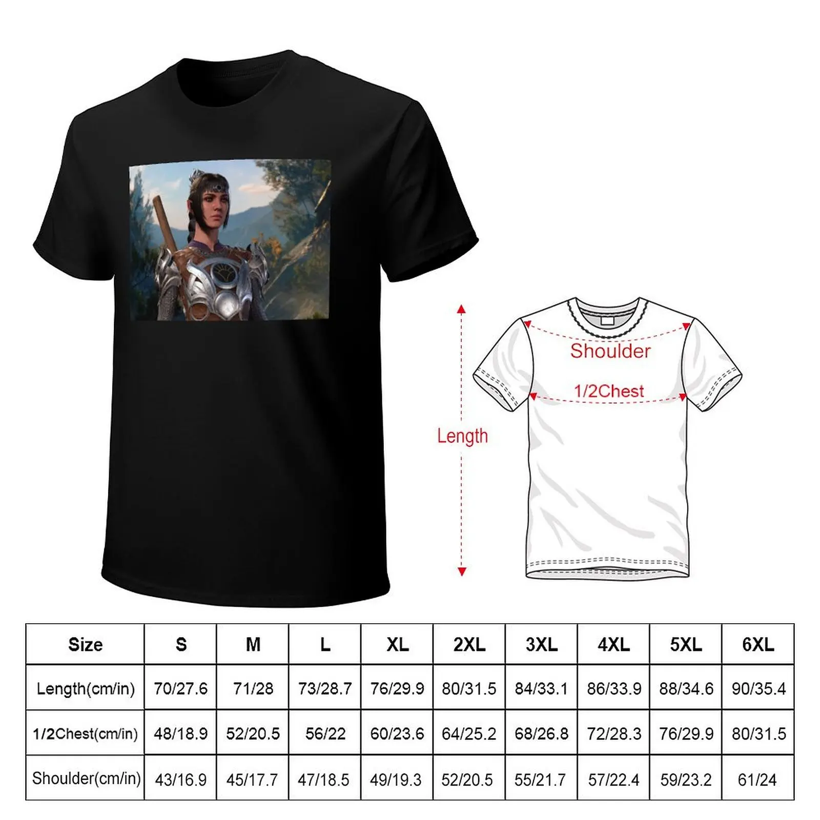Shadowheart Human Cleric of Shar Adventurer T-Shirt Street Fashion Casual Tee Shirt