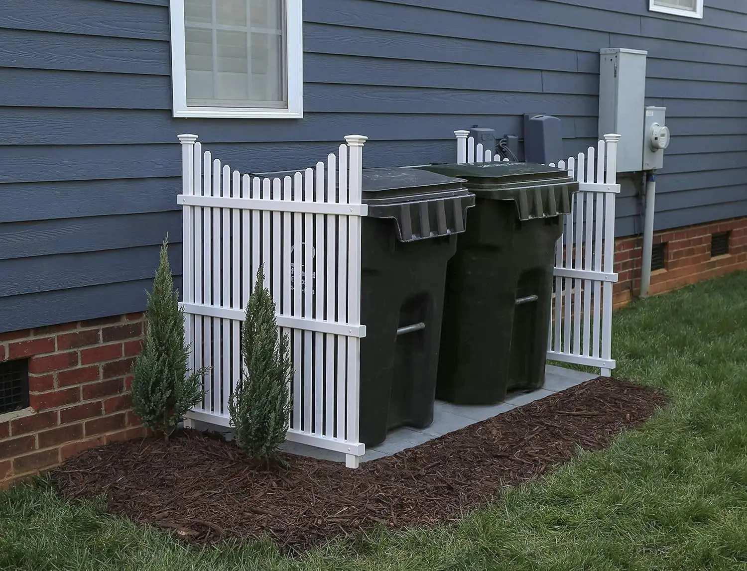 45"H x 36"W White Vinyl Privacy Screen, 2 Panels for Outdoor Enclosure and Fence with Easy Installation