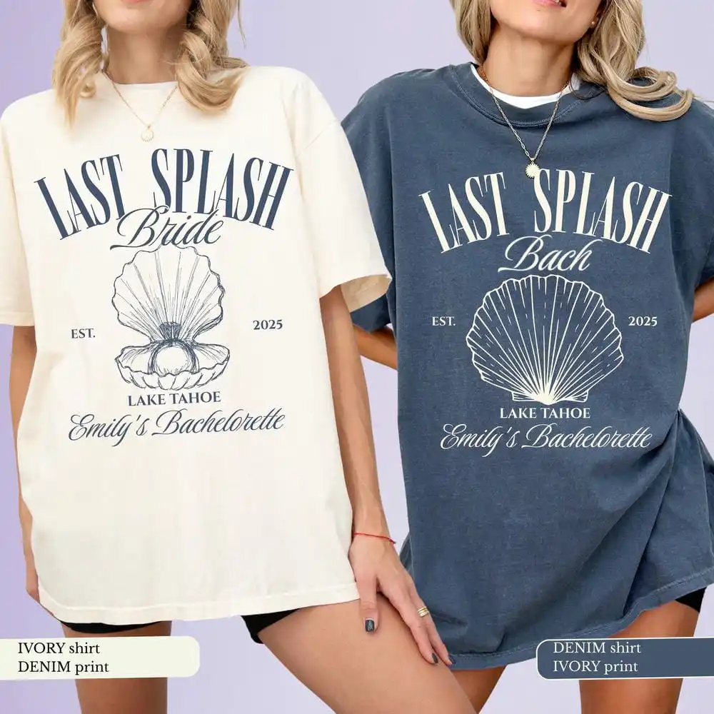 Women Funny Beach Bachelorette Party Shirt Coastal Bridal Party Last Splash Tee Funny Unisex Top Daily Trendy Party Streetwear
