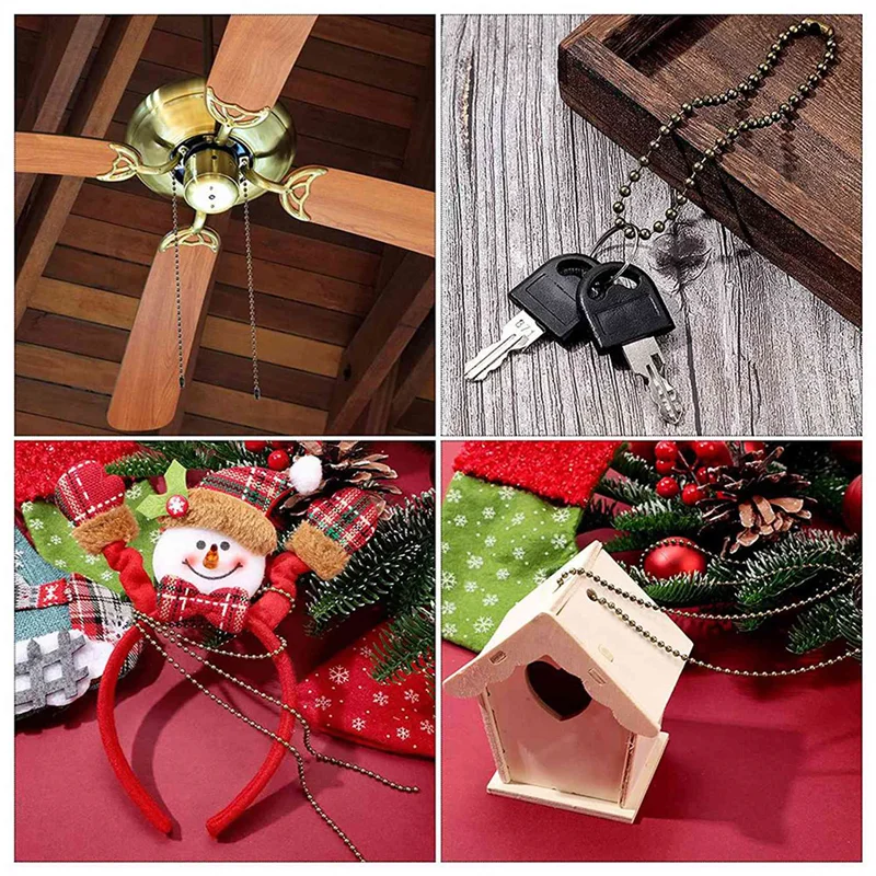 BAAJ-36 piezas extensor de cadena de tracción para ventilador de techo extensión de cadena de ventilador de bronce 12/24/ 36 pulgadas cadena de tracción para ventilador de techo Extra larga