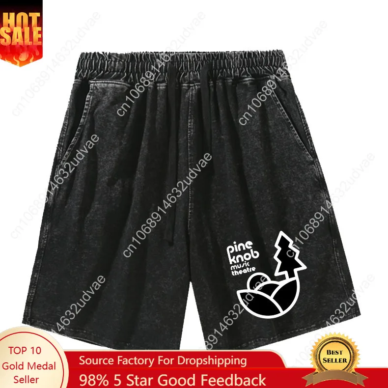 

Pine Knob Shorts Man Woman Teenager Retro Short Pants Vintage Cotton Elastic Soft Beach Shorts Pattern Text Customized Pant