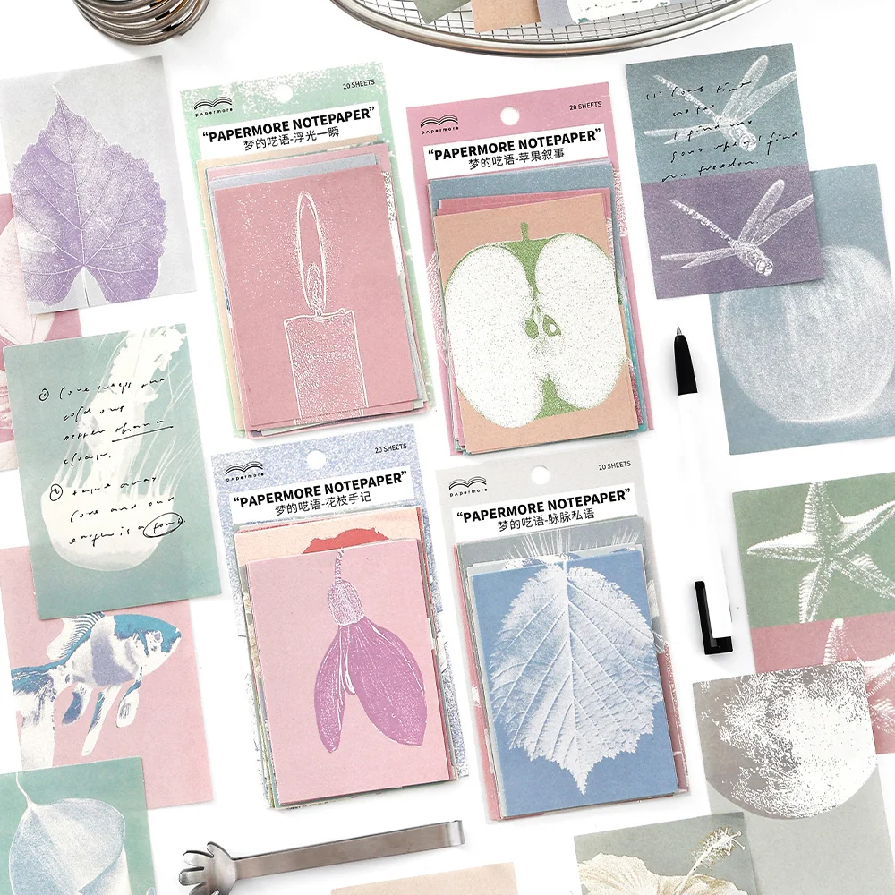20sheets Simple Ins Dream Whispering Series Memo Material Scrapbook Background Paper DIY Handmade Collage Decoration Craft Pape