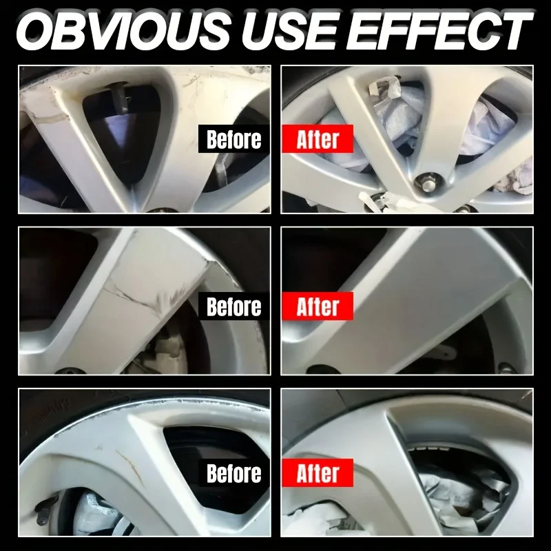 طقم إصلاح عجلة الدراجة النارية العالمي، تلميع العناية بإطارات السيارة، شمع ترميم خالٍ من الخدوش