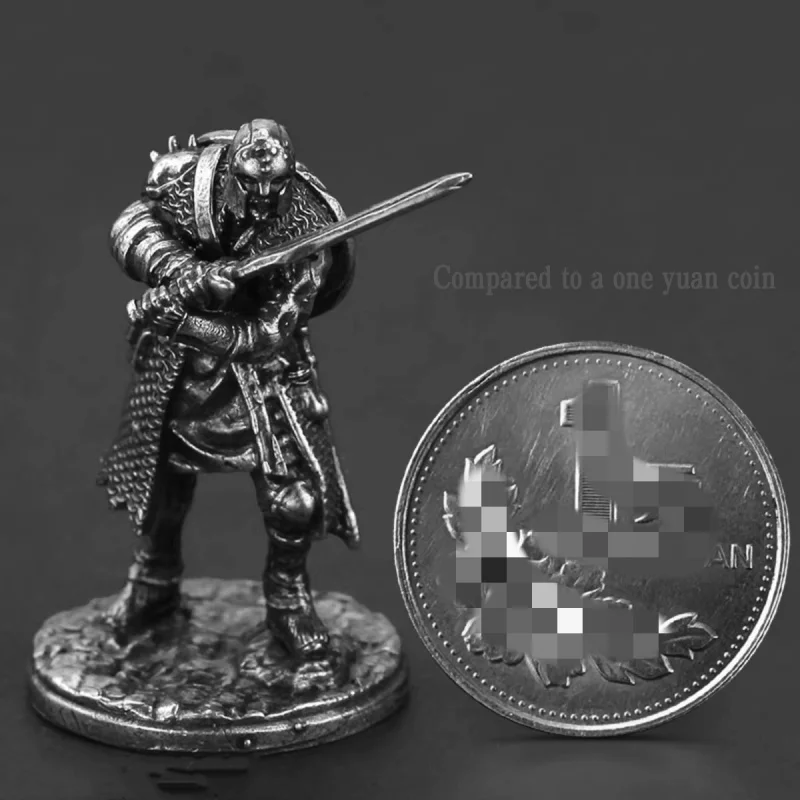 Handcrafted Copper King Arthur Warrior Miniature Medieval Knight Figure Tabletop Game Chess Piece Car Ornament Collectible Gift view 3