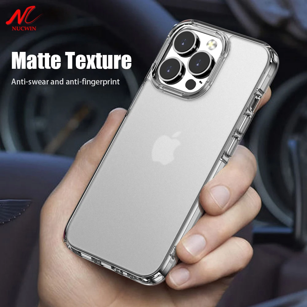 For iPhone 15 13 Pro Max Case Business PC TPU Hybrid Armor Cover for iPhone 12 13 14 Pro Max Slim Matte Transparent Phone Cases