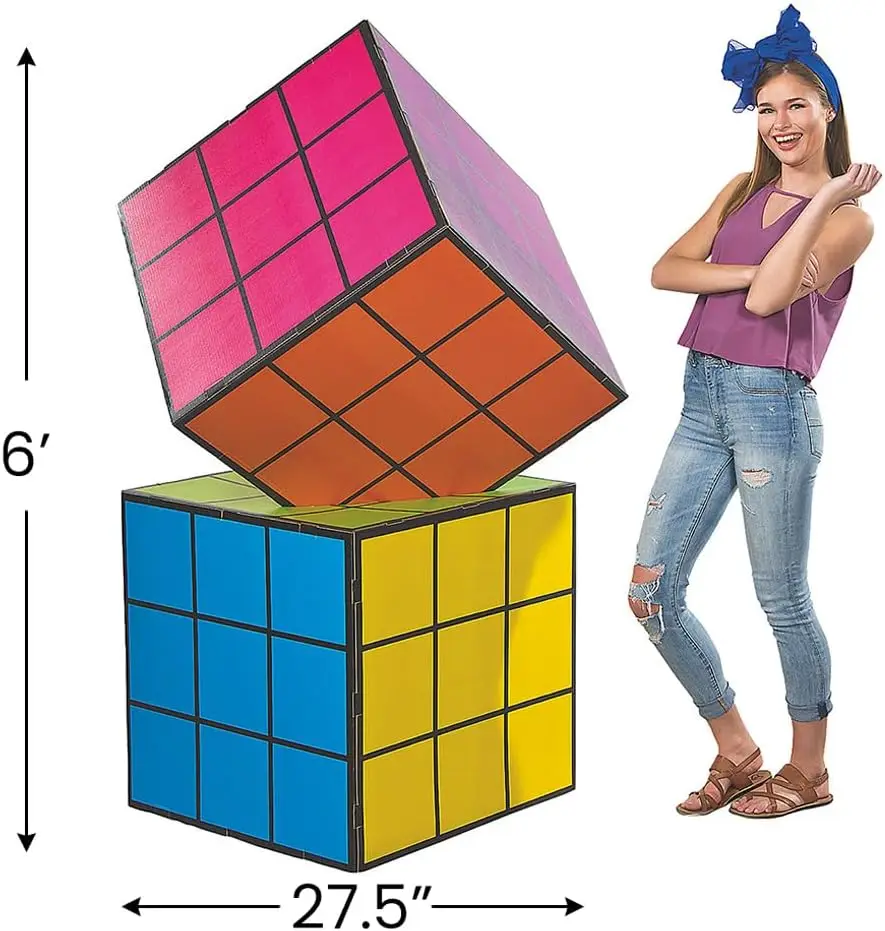 Magic Cube Puzzle 3D Cardboard Stand-Up 2 Pack