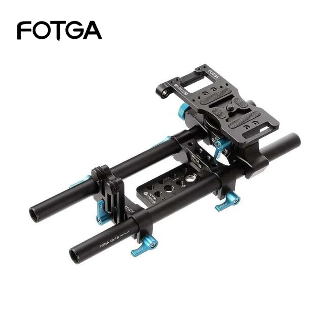 FOTGA 15mm Rail Rod Support System Baseplate Mount for DP500IIS BMCC 5DIII 5DII 1000D DSLR Follow Focus Rig DP500IIS Quick Relea