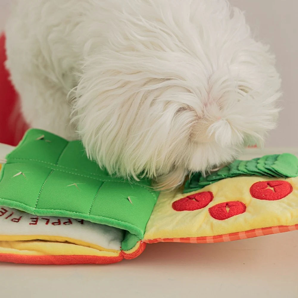 COFA Finding Food Dog Toys Cute Squeaking Books Dog Toys Books Pet Interactive Toys Dog Chew Toys Squeaky Dog Toy Plush Toys