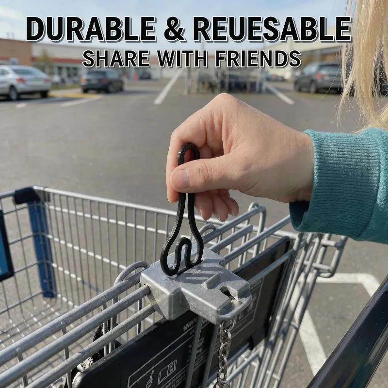 Reusable Compact Trolley Release Token Keychain Durable Plastic Shopping Cart Unlock Tool Household Daily Practical Gadget view 5